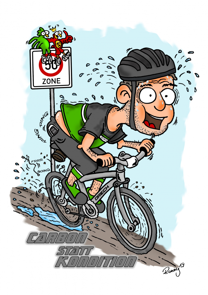 Cartoon: Geburtstagsgeschenk 50er Radfahrer Tirol - Toonsup