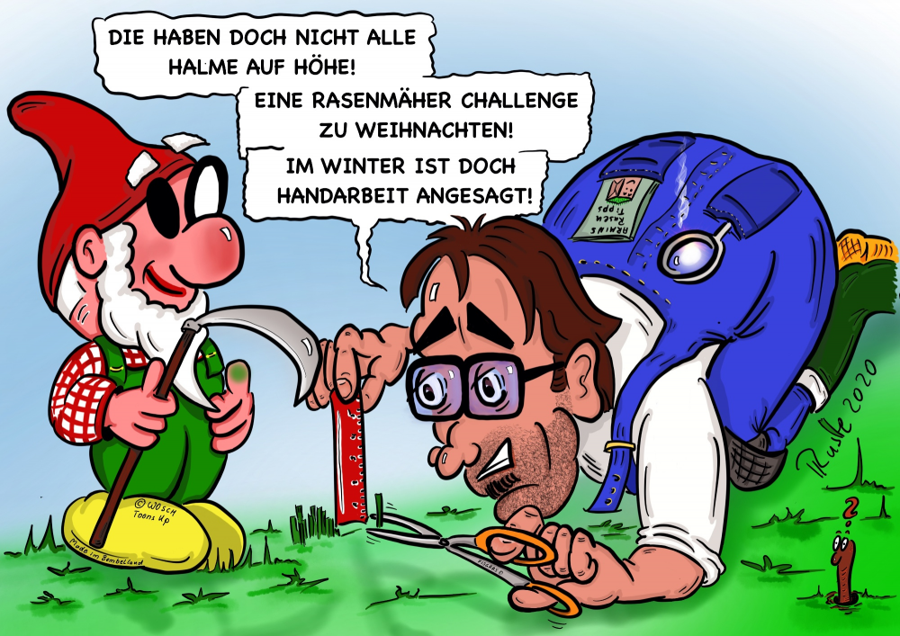Cartoon: Der Rasenmäher kann mich mal! - Toonsup