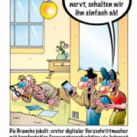 Cartoon von Stefan Bayer: Digitales Herz