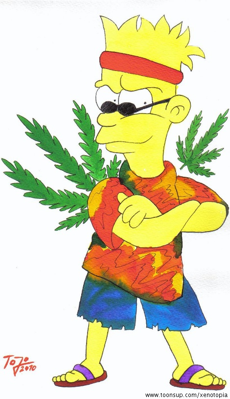 Cartoon: Hippie Bart Simpson - Toonsup