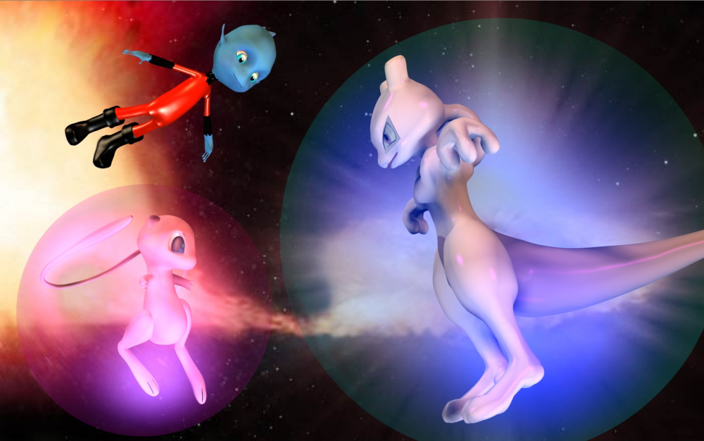 mew and mewtwo battle