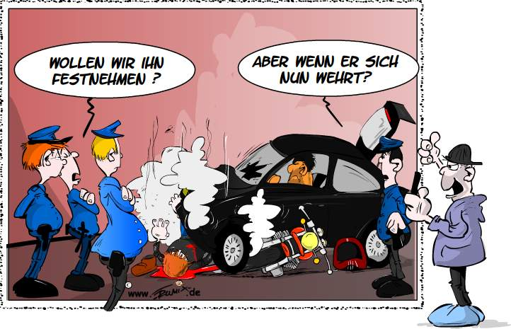 Cartoon: Polizei im Zweifel ... - Toonsup