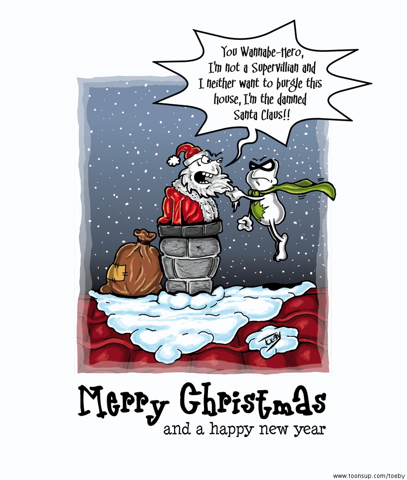 Cartoon: Frohe Weihnachten und einen guten Rutsch - Toonsup