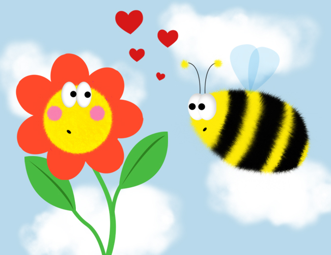 Illustration: Von Bienen und Blumen... - Toonsup